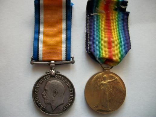 WW1 BRITISH MEDAL PAIR ASC CASUALTY IRAQ 1918