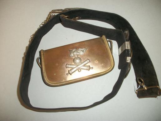 WW2 ITALIAN ARTILLERY OFFICERS FULLDRESS CROSS BELT & POUCH