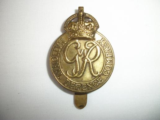 GEORGE VI NATIONAL DEFENCE COMPANY CAP BADGE