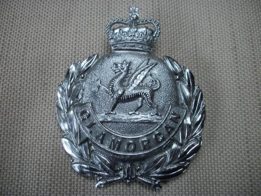 POST 1952 GLAMORGAN POLICE HELMET PLATE