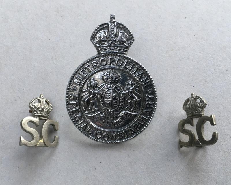 WW2 ERA MET POLICE SPECIAL CONSTABULARY BADGE & SHOULDER BADGES