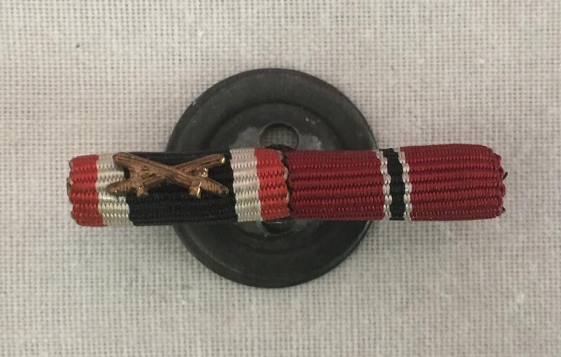 WW2 GERMAN BUTTON HOLE RIBBON KVK & RUSSIAN FRONT