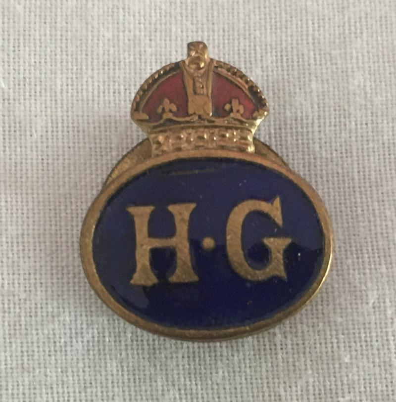 MINIATURE GILT & ENAMEL HOME GUARD BADGE