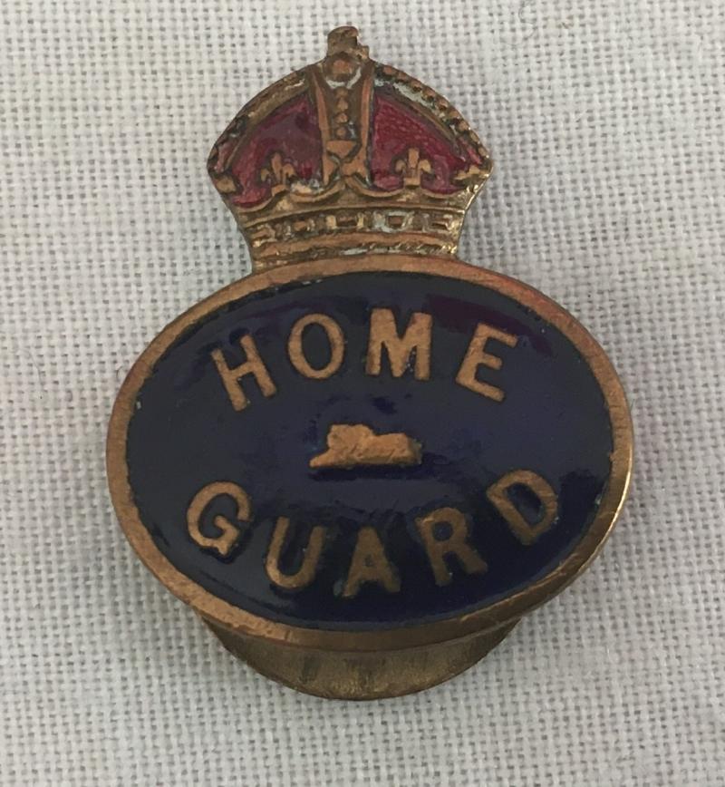 MINIATURE GILT & ENAMEL HOME GUARD BADGE