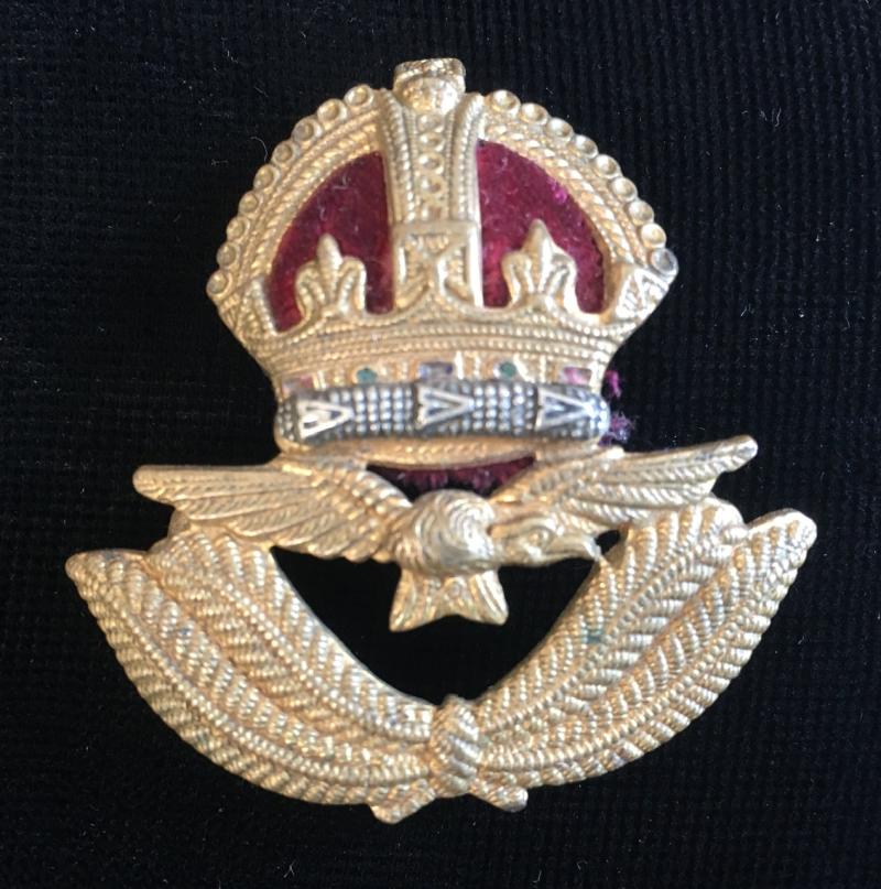 KINGS CROWN RAF OFFICERS BERET BADGE