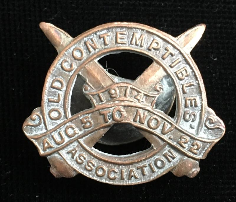 OLD CONTEMPTIBLE ASSOCIATION LAPEL BADGE