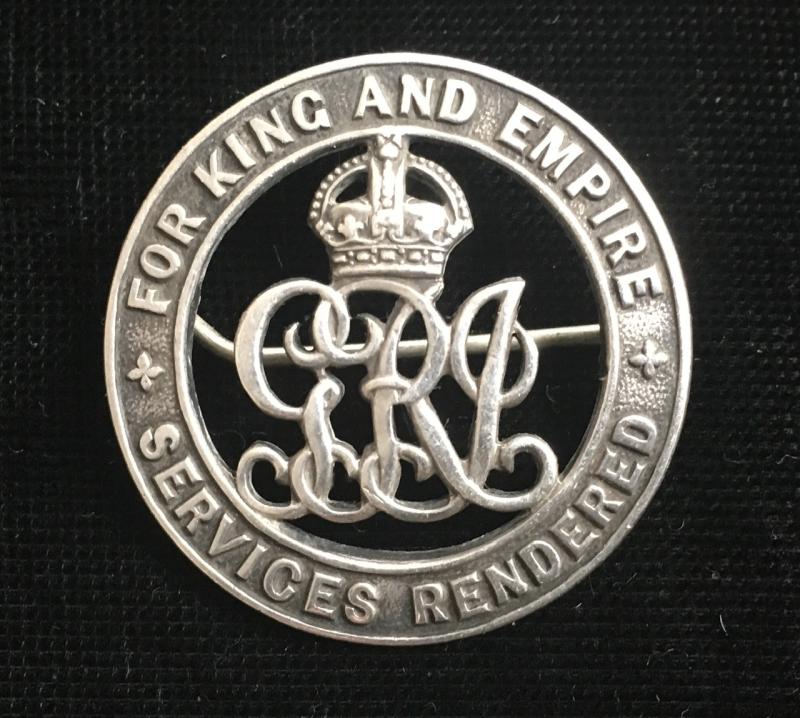 WW1 BRITISH SILVER WOUND BADGE