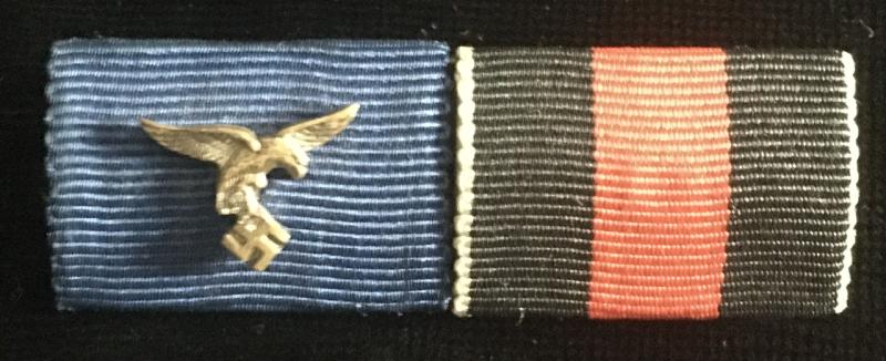 WW2 GERMAN 2 PLACE MEDAL RIBBON BAR