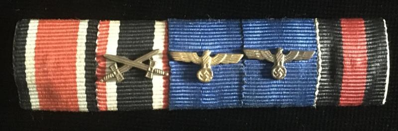 WW2 GERMAN 5 PLACE MEDAL RIBBON BAR