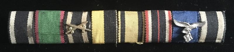 WW1 -WW2 8 PLACE GERMAN MEDAL RIBBON BAR