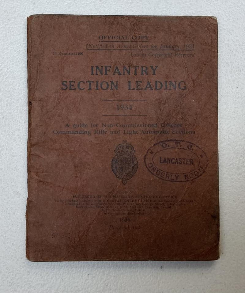 1934 DATED INFANTRY SECTION LEADERS MANUAL