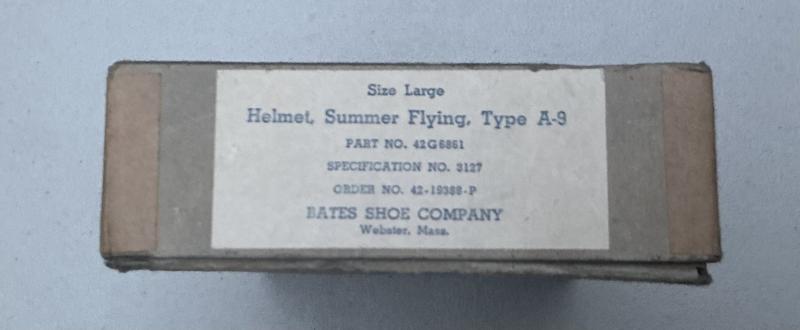 BOXED UNISSUED US A-9 SUMMER FLYING HELMET