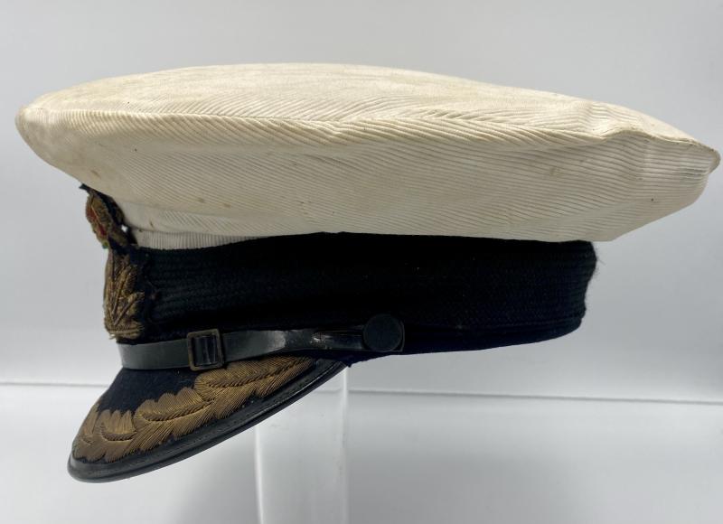 NAMED WW2 ROYAL NAVAL OFFICERS CAP
