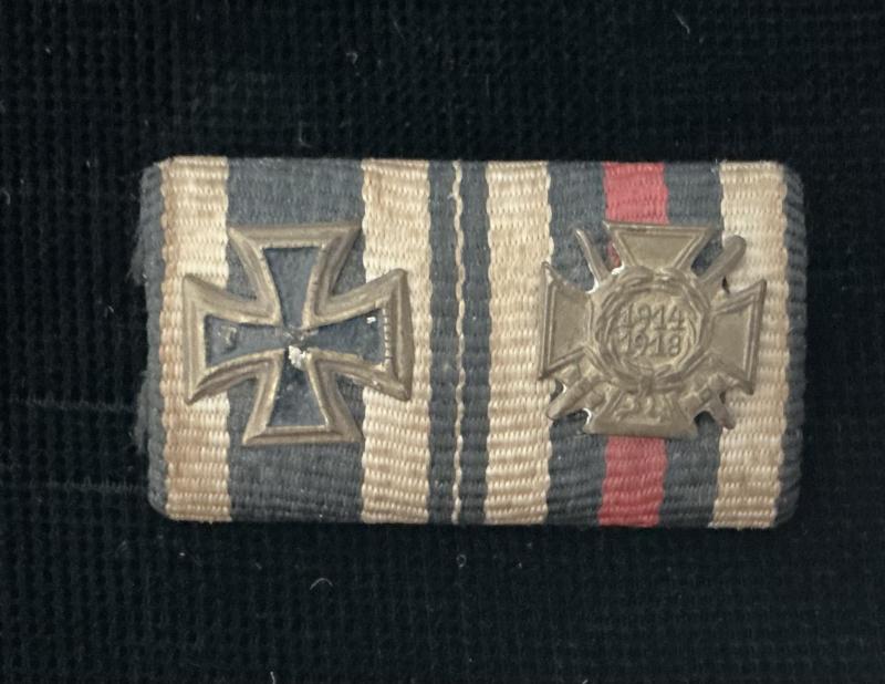 WWI IRON CROSS & HONOUR CROSS RIBBON BAR (2)
