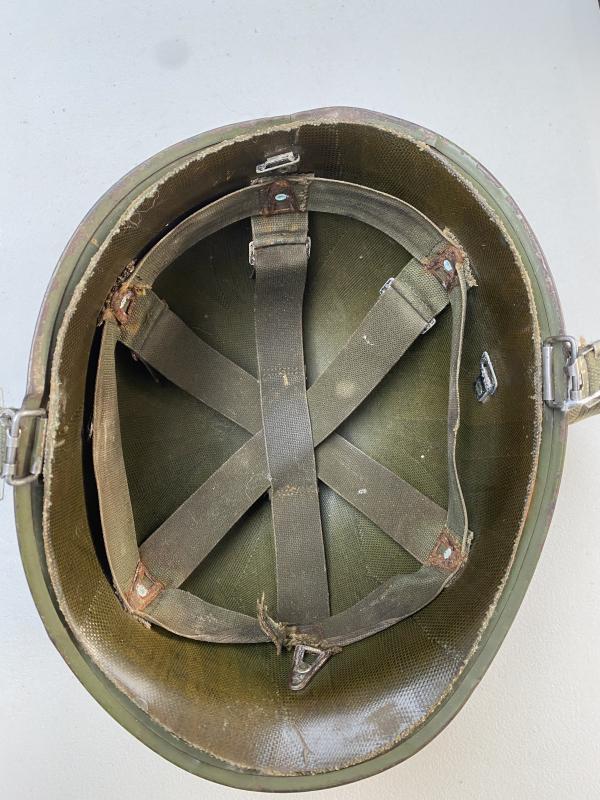 BATTLE DAMAGED US M1 HELMET - VIETNAM