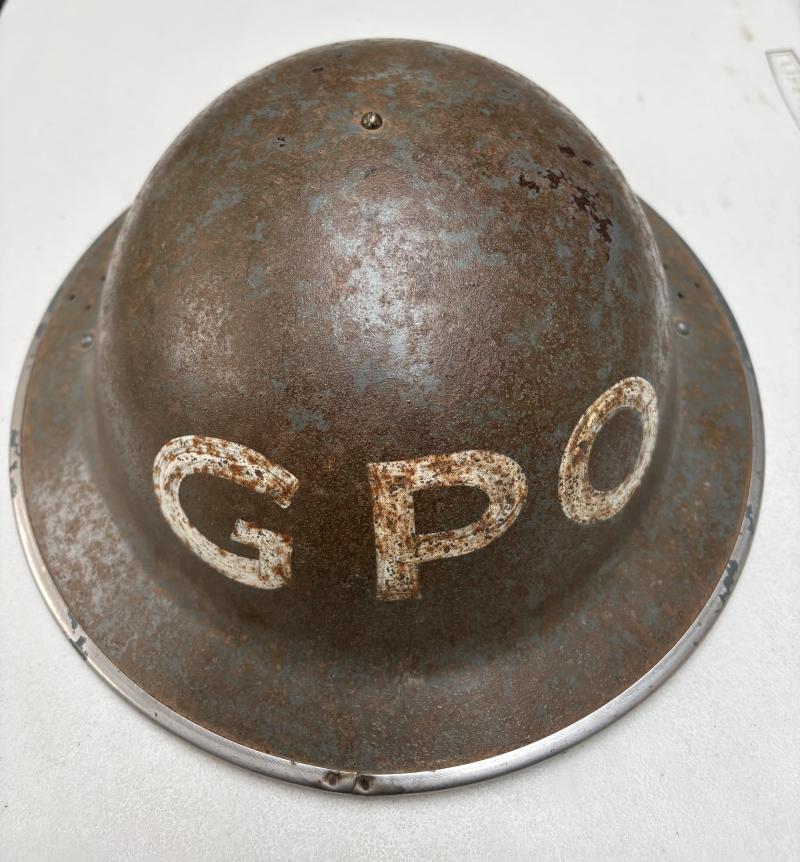 1940 DATED BRITISH GPO HELMET (PAINTED)