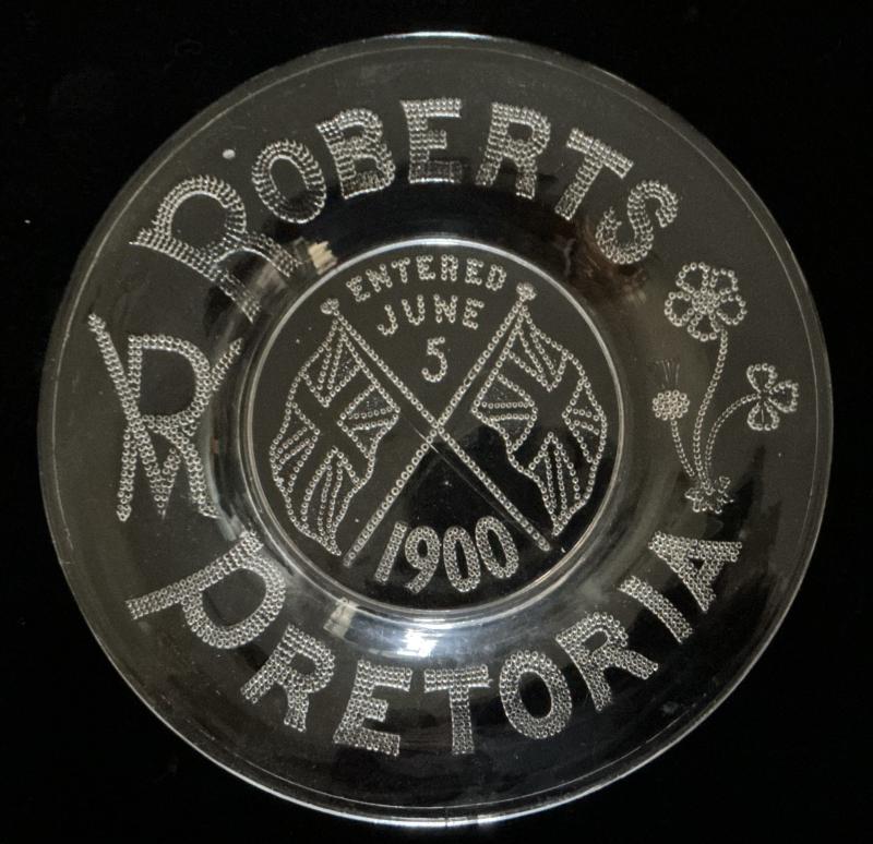 BOER WAR PRESSED GLASS PLATE PRETORIA 1900