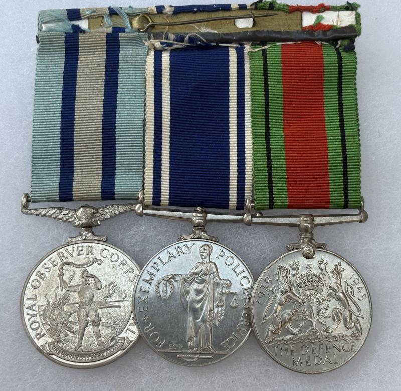 WW2 POLICE / OBSERVER CORPS MEDAL GROUP