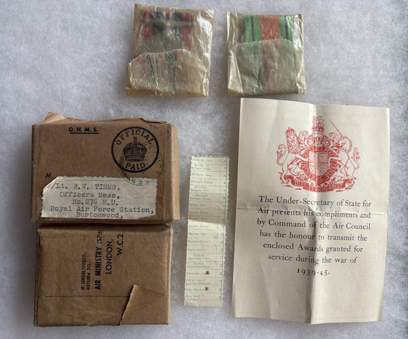 BOXED WW2 RAF OFFICERS MEDAL PAIR